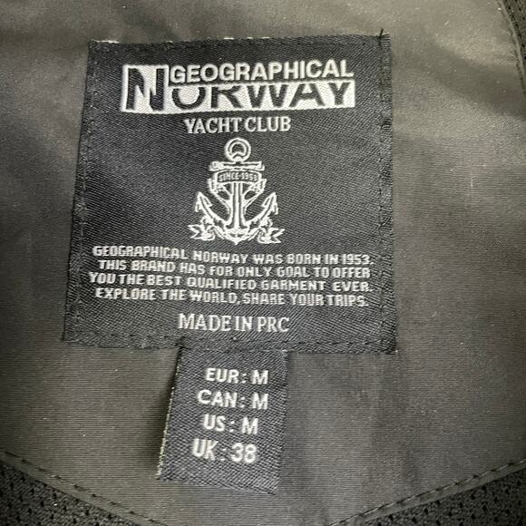 Geographical Norway Jacket Mens Size Medium Black Yacht Club Crew Maker Patches - Picture 12 of 13